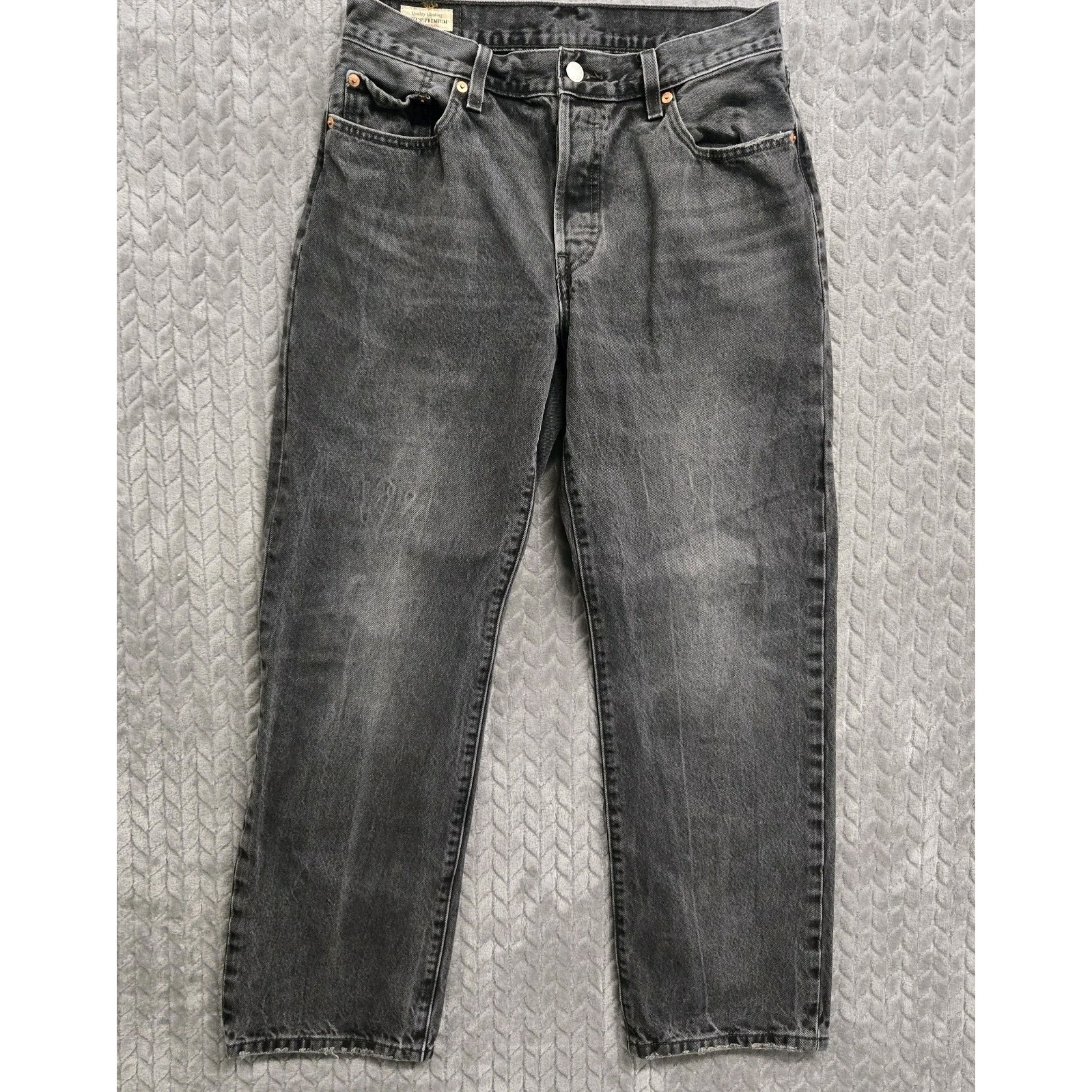 Levi's 501 Premium 90s Jeans Mens 28x30 (29x29) Black Denim Straight Regular
